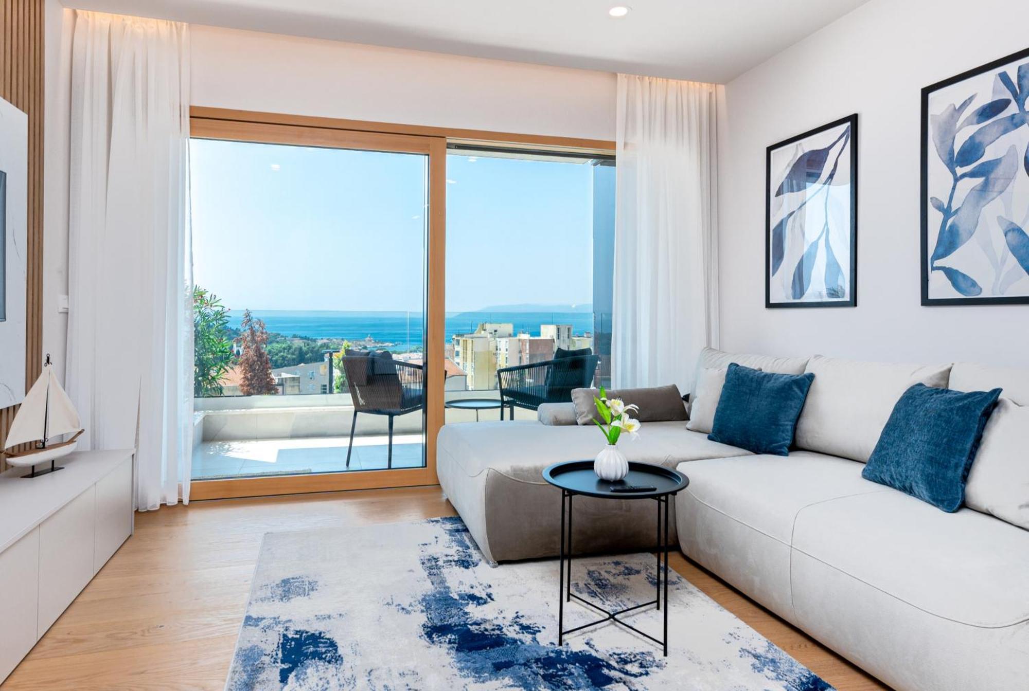Luxury Adria Sea City & Mountain View Apartment ماكارسكا المظهر الخارجي الصورة