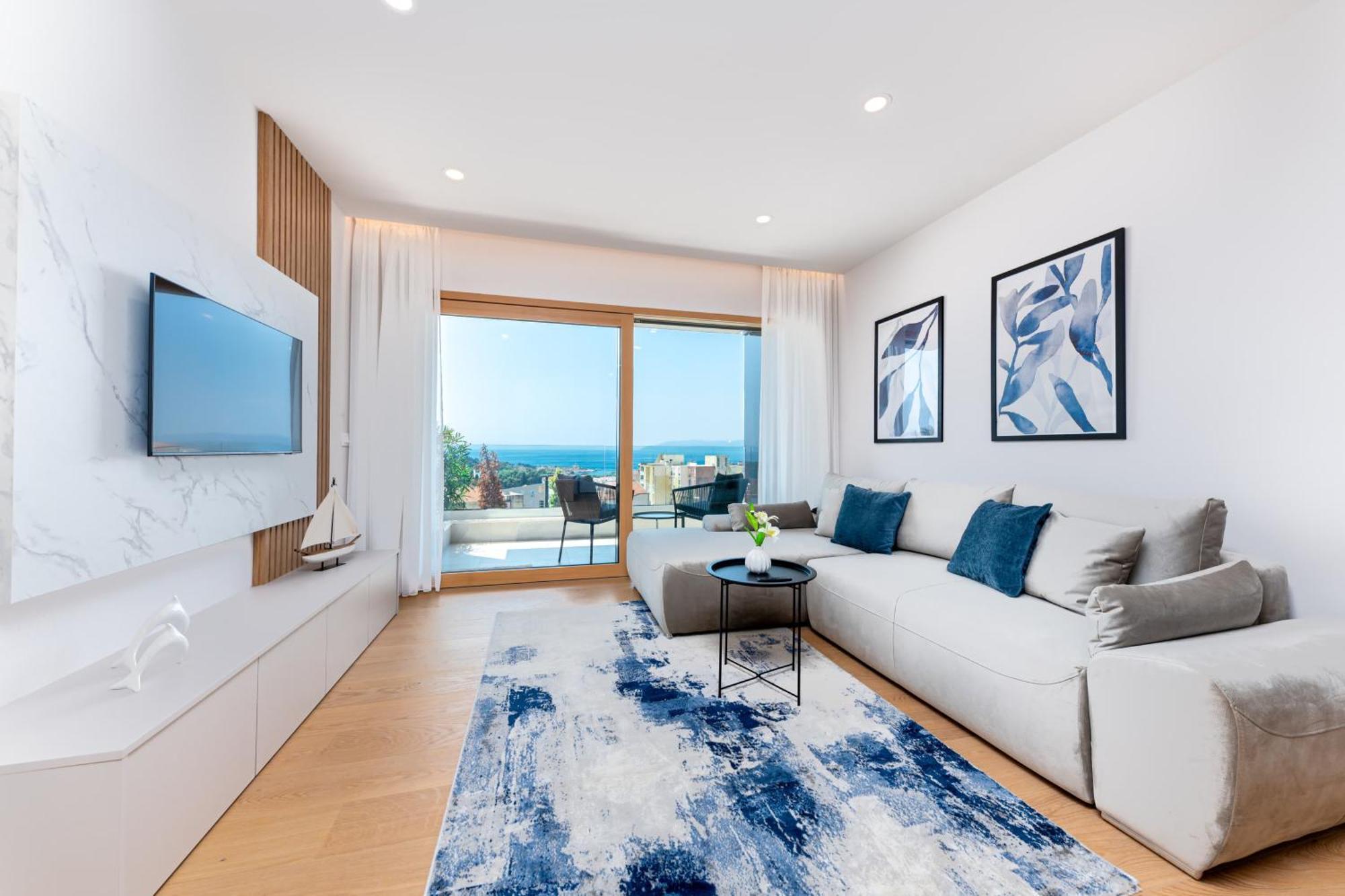 Luxury Adria Sea City & Mountain View Apartment ماكارسكا المظهر الخارجي الصورة